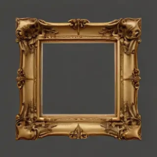 rectangle gold frame png