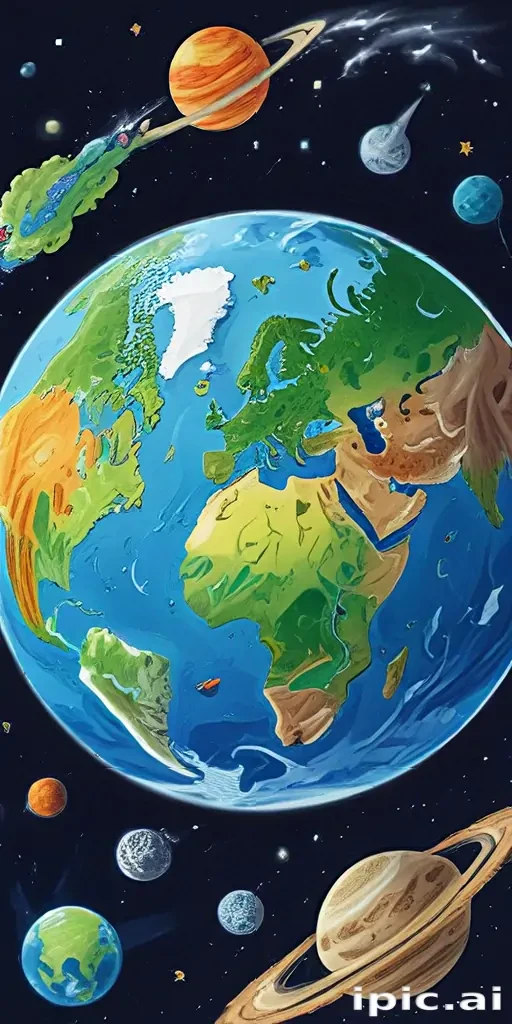 cartoon picture of the planet earth
