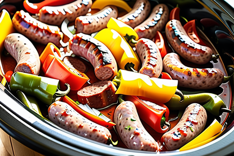 recipe for sausage and peppers in crock pot