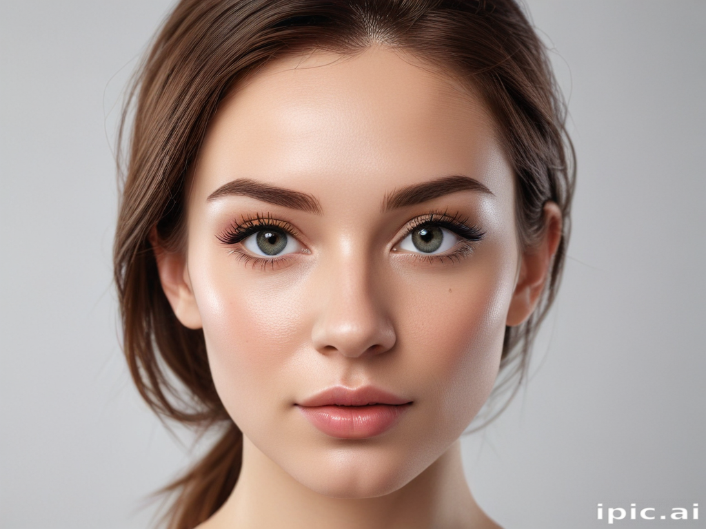 Close-Up Portrait of a Young Woman with Striking Green Eyes