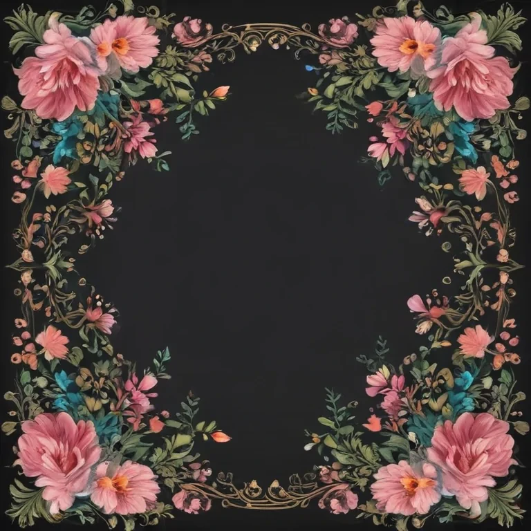 flowery border clipart