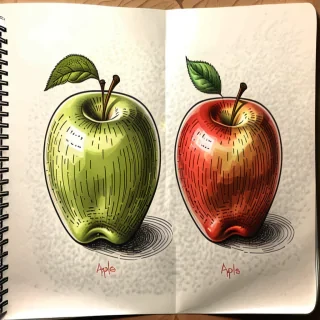 drawings of apples
