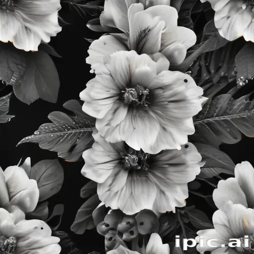 black and white flower