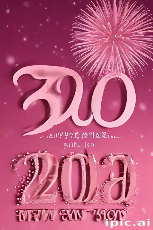 pink happy new year 2024