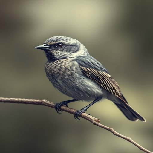 Create a highly detailed illustration of a bird perched on a branch, using a vintage etching style, captured with a DSLR camera at f/5.6 aperture, ISO 100, and a focal length of 100mm, with natural lighting and a shallow depth of field to enhance the texture and details of the feathers.