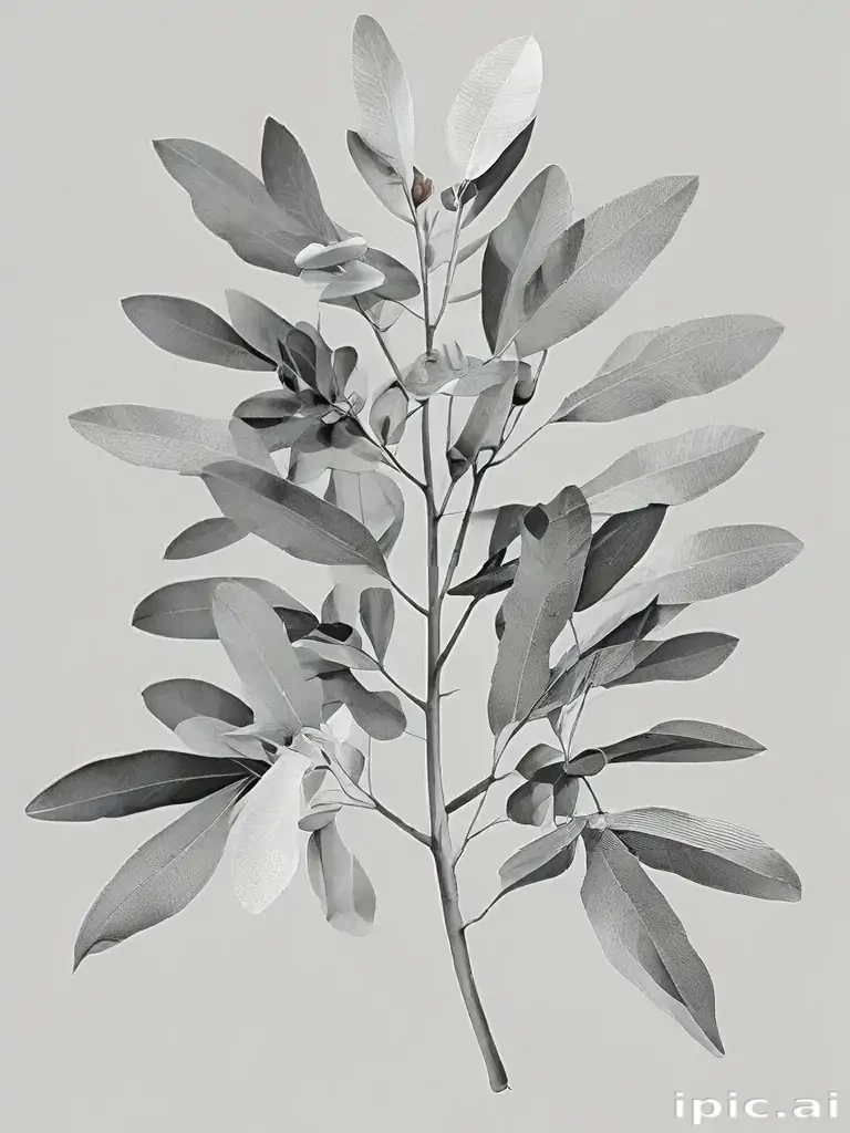 eucalyptus clipart black and white
