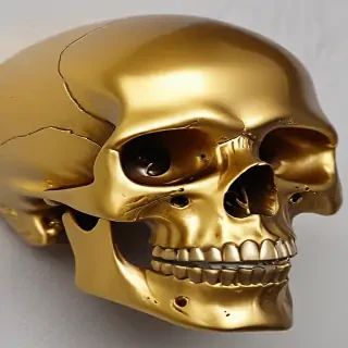 transparent gold skull