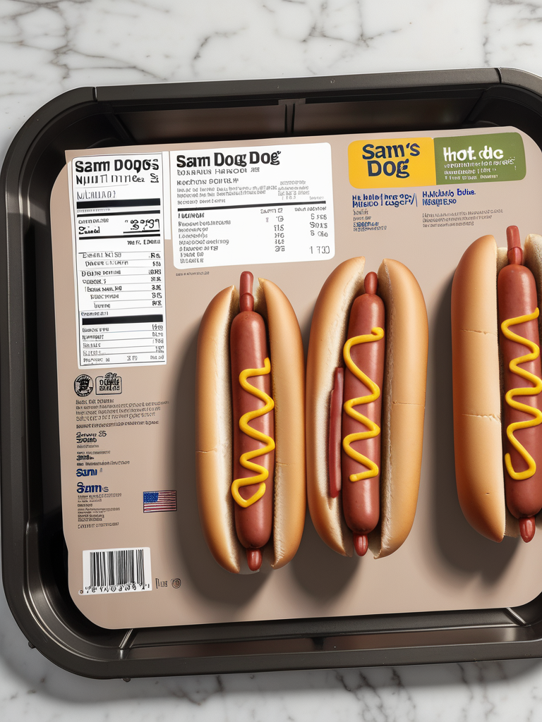 Delicious Pack of Sam Dog Hot Dogs Ready for Grilling or Picnic