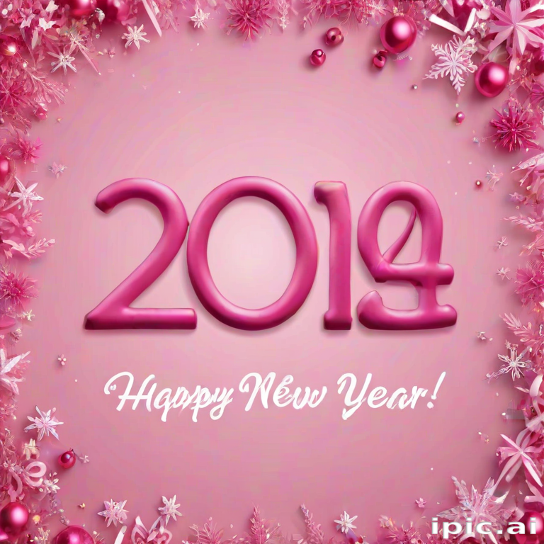 pink happy new year 2024