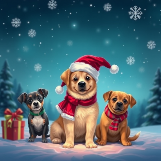 christmas dogs wallpaper