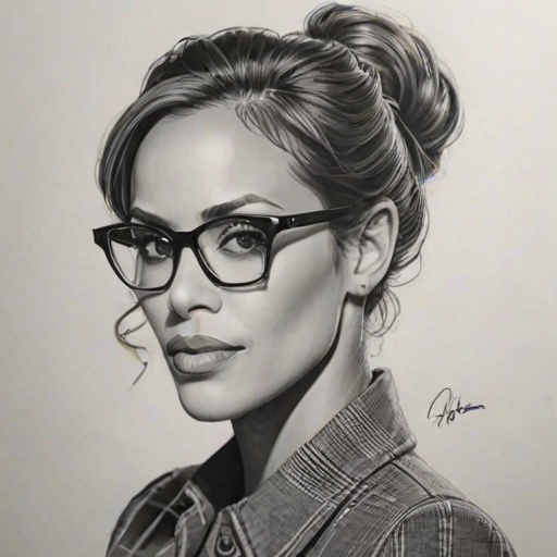 Fetching Nicole Ari Parker, pencil sketch, portrait of Ravishing woman 1942s in glasses, hair style beatnik, outline, clear lines, fine lines, 8k