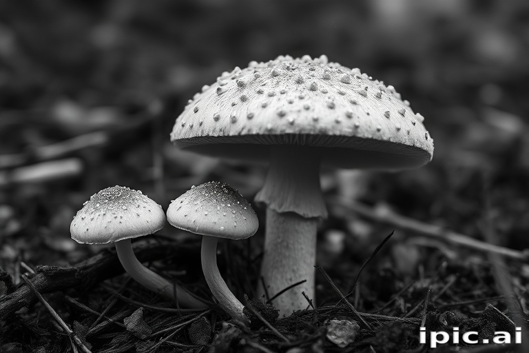 mushroom black and white