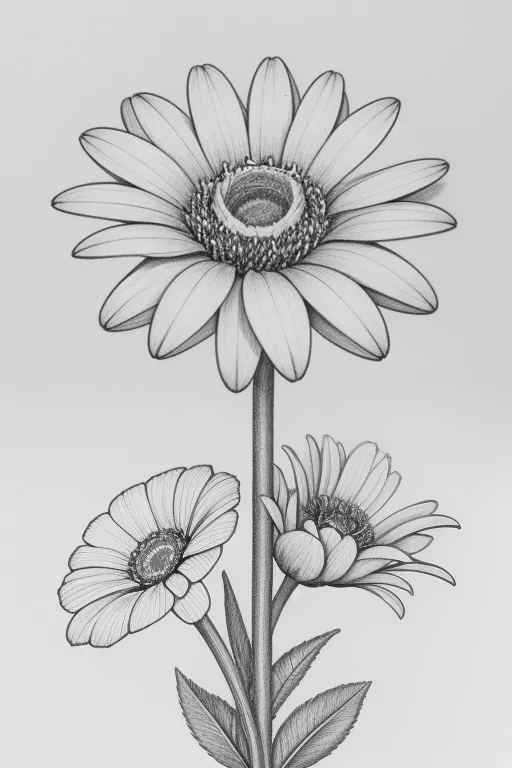 aesthetic simple flower drawing