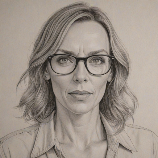 Fascinating Toni Collette, pencil sketch, portrait of Attractive woman 1971s in glasses, hair style beatnik, outline, clear lines, fine lines, 8k