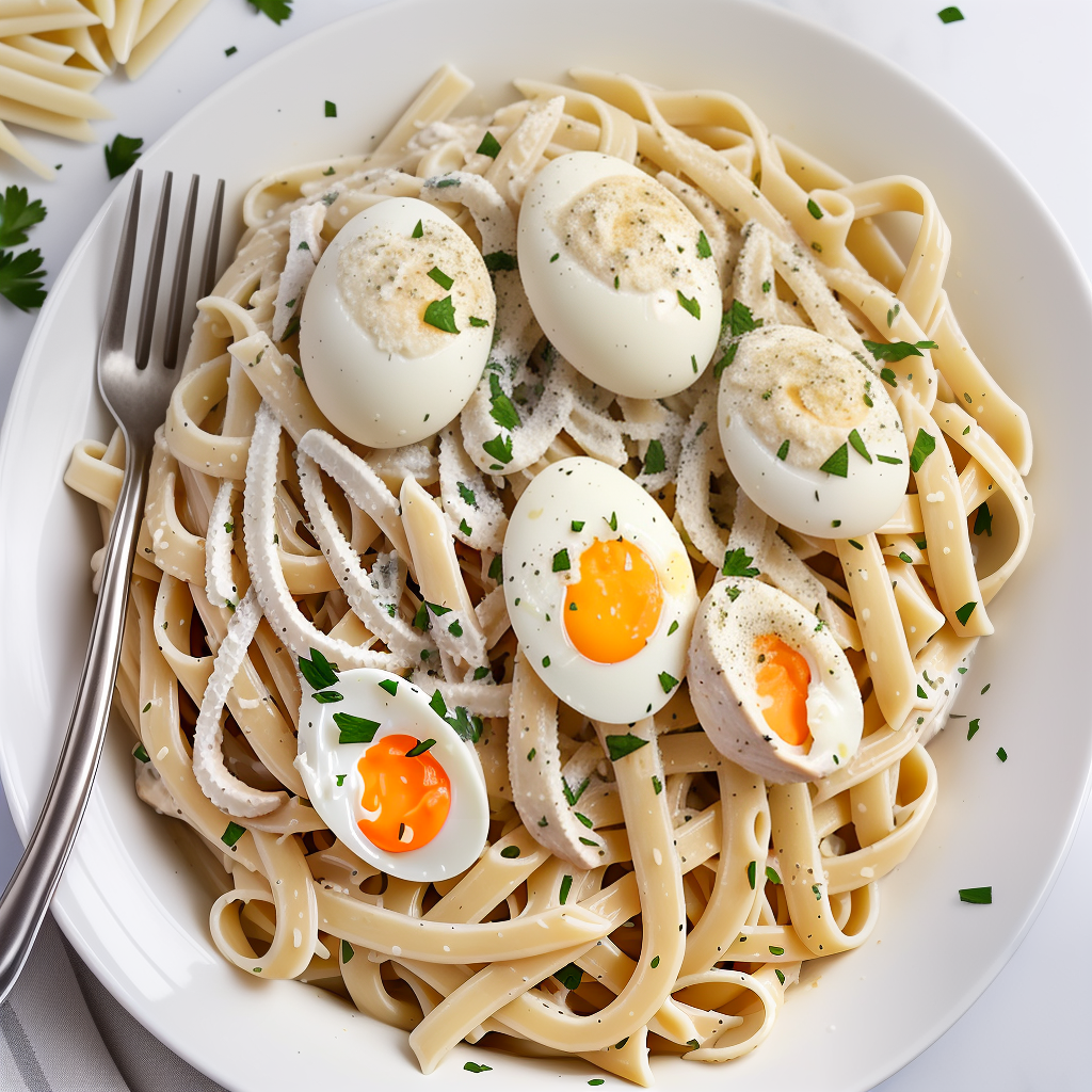 chicken alfredo with egg noodles