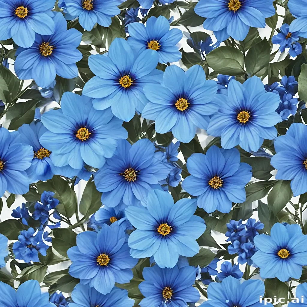 blue flowers transparent background