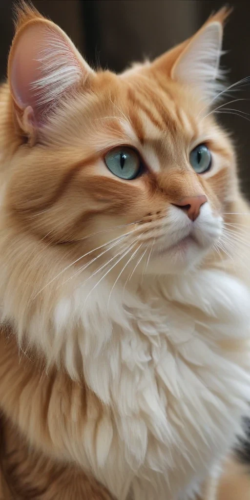Majestic Ginger Cat with Striking Blue Eyes and Fluffy Fur