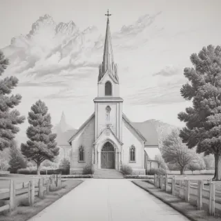 church drawing