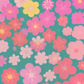 cartoon flowers aesthetic