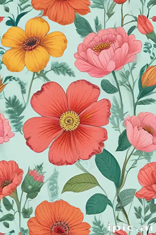 color drawing flowers