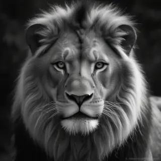 lion black and white