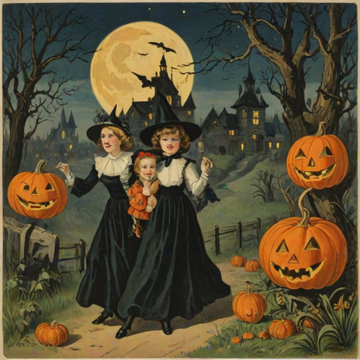 public domain vintage halloween art