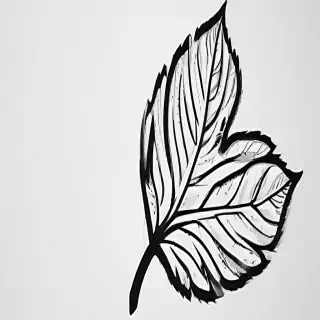 leaf clip art black and white