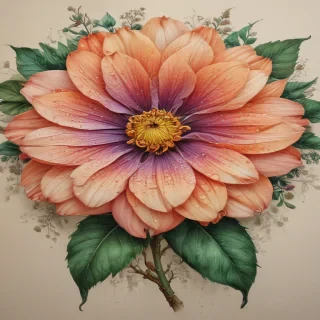 flower drawing images with colour