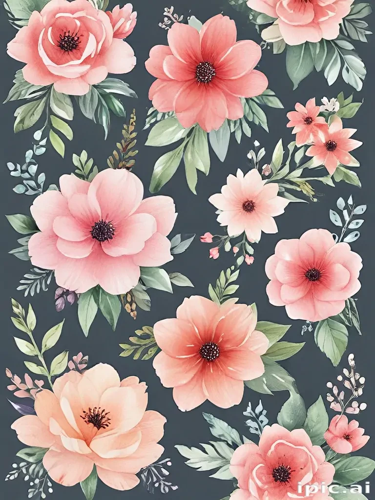 watercolor flowers clipart