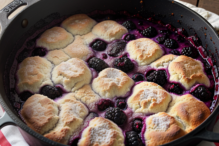 blackberry cobbler in dutch oven