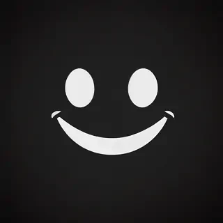white smiley face black background