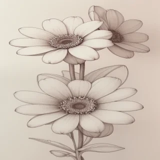 flower aesthetic drawings