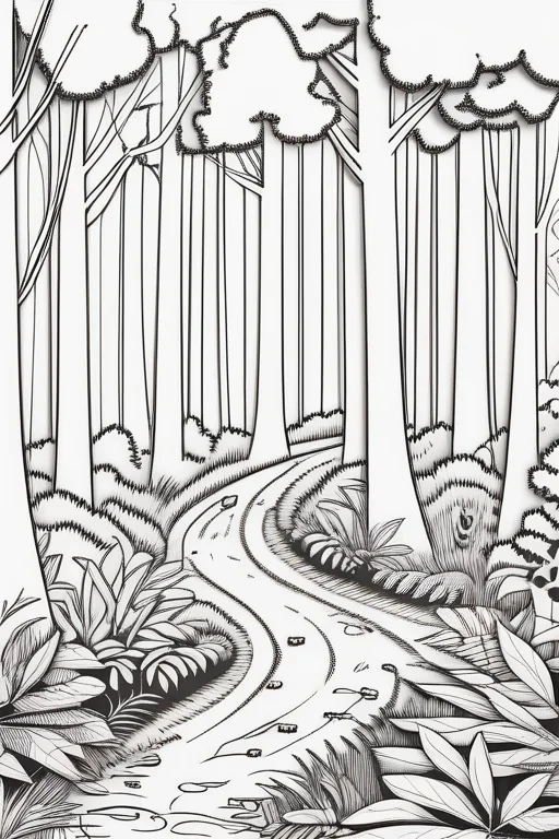 forest clipart black and white
