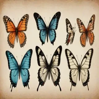 butterflies sketches