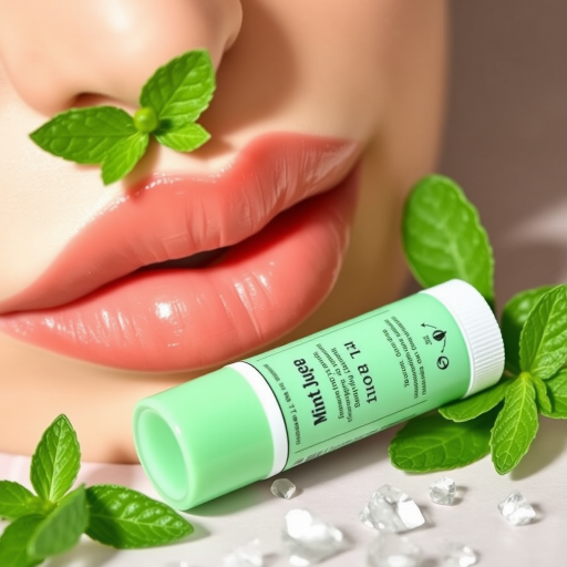 Refreshing "Mint Julep" lip balm hydrates and plumps lips with a subtle green tint and cooling sensation, featuring nourishing ingredients for a healthy pout