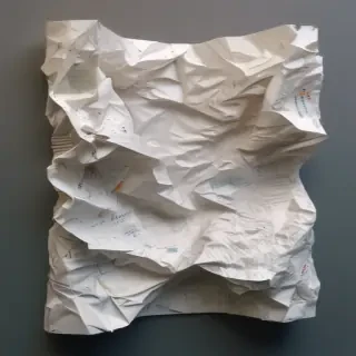 crumpled up paper