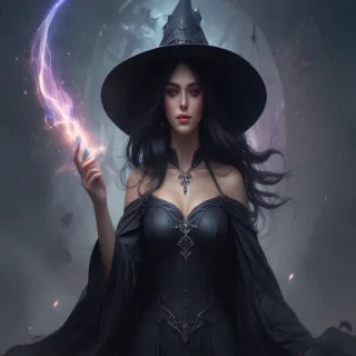 beautiful dark witch fantasy art