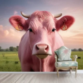 pink cow wallpaper
