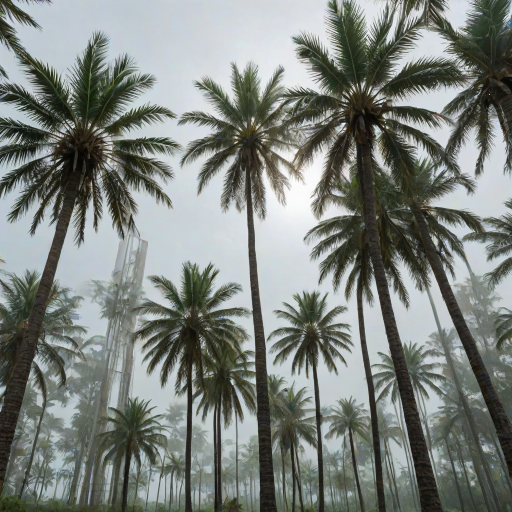 transparent palm trees