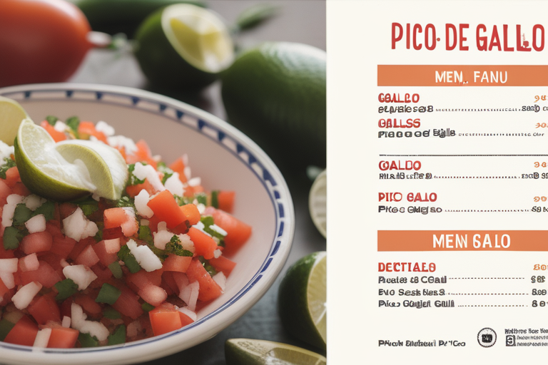 pico de gallo mexican food menu