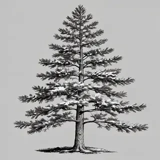 pine tree clip art black and white