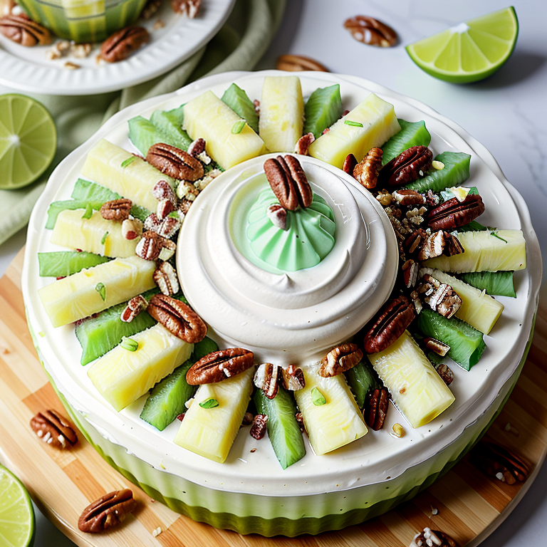 lime jello salad with cream cheese pineapple and pecans