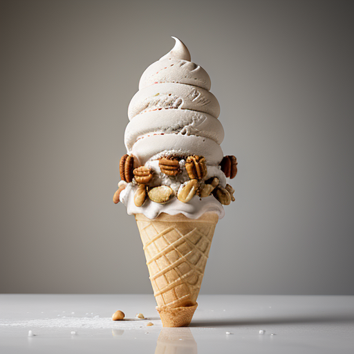 ice cream cone with nuts