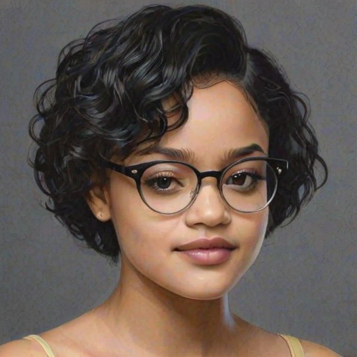Graceful Kiersey Clemons, pencil sketch, portrait of Gorgeous woman 1964s in glasses, hair style beatnik, outline, clear lines, fine lines, 8k