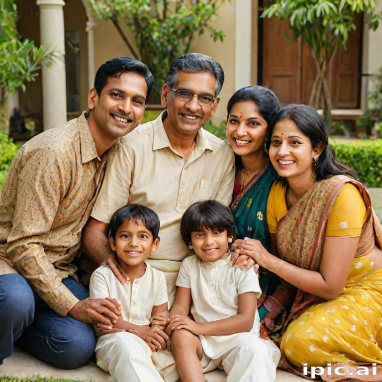 happy indian family