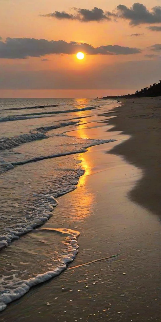 sun set on beach